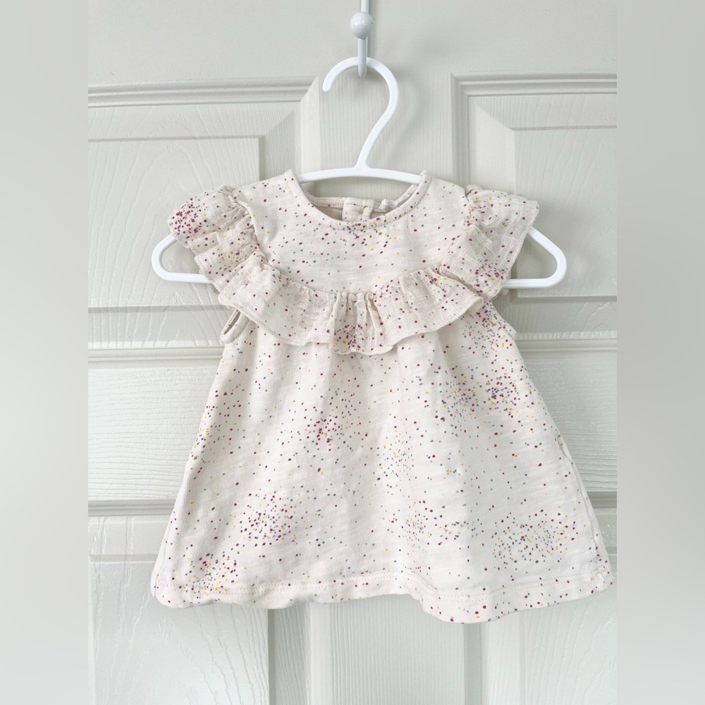 Zara Kids Cream Dress with Multicolor Dots